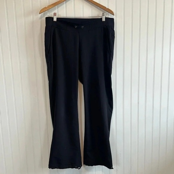 Athleta Lounge Pants Wide Leg Drawstring Black Comfy Casual Size Unknown - Picture 1 of 14